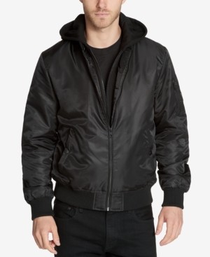 guess jake quilted bomber jacket