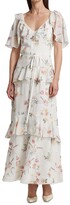 Thumbnail for your product : Theia Floral Embroidered Chiffon Dress