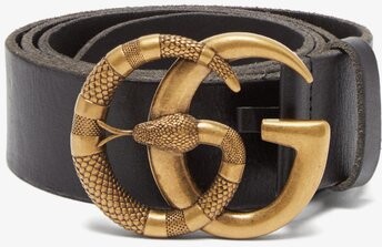 Gucci GG Snake-buckle Leather Belt - ShopStyle