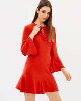 Thumbnail for your product : Karen Millen Lace & Frill Neckline Dress