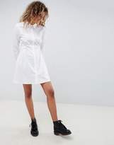 Thumbnail for your product : ASOS Design DESIGN cotton gathered waist shirt mini dress