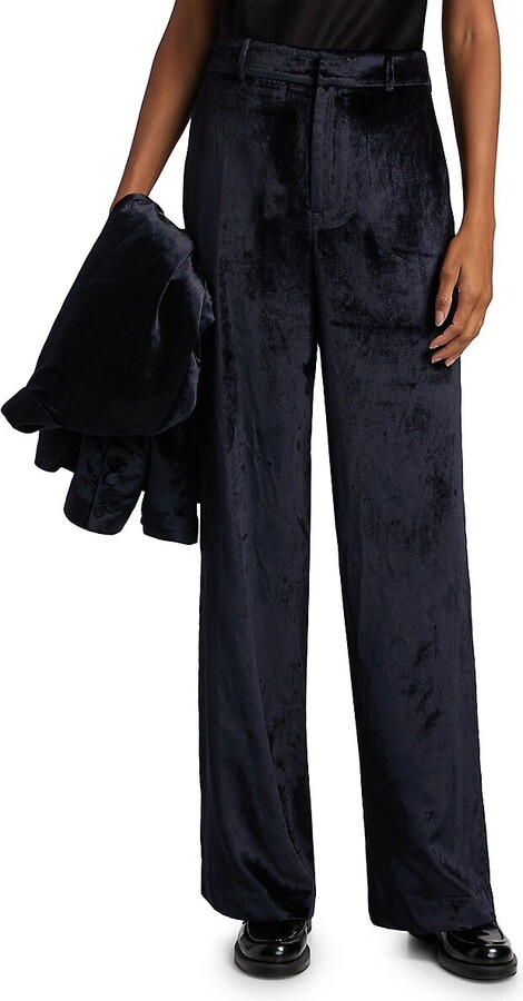 Chateau Wide-Leg Velvet Pants