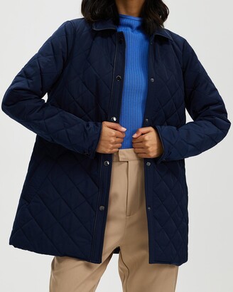 David Lawrence Women's Navy Coats - Darla Quilted Coat - Size One Size, 12 at The Iconic