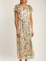 Thumbnail for your product : RED Valentino Floral Print Chiffon Dress - Womens - Cream Multi