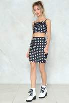 Thumbnail for your product : Nasty Gal Off Guard Polka Dot Crop Top and Skirt Set