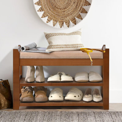 Shoe Rack Bench with Storage 27.6 in