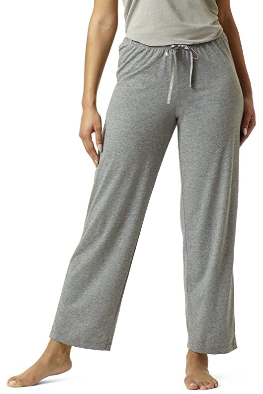 Gutsy Brand Women's Gray Cotton Blend Pajama Lounge Pants with Ankle Cuffs 