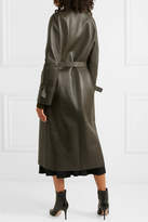 Thumbnail for your product : Joseph Solferino Oversized Leather Trench Coat - Army green