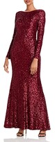 Thumbnail for your product : Eliza J Long Sleeve Sequined Gown