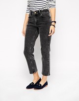 Thumbnail for your product : ASOS Thea Girlfriend Jeans in Black Acid Wash