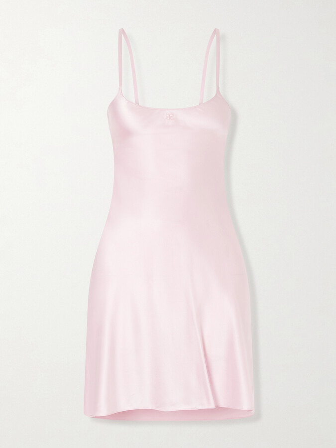 Courreges Silk-satin Mini Dress - Pink