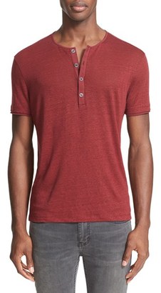 Men's John Varvatos Collection Linen Henley T-Shirt