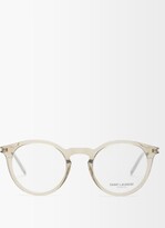 Thumbnail for your product : Saint Laurent Eyewear Logo-engraved Round Acetate Glasses