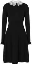 Temperley London - Guipure Lace-trimmed Merino Wool Dress - Black