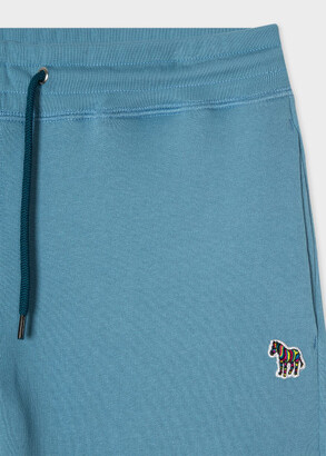 Paul Smith Men's Sky Blue Cotton Zebra Logo Shorts