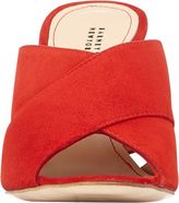 Thumbnail for your product : Barneys New York Suede Crisscross-Strap Mules-Red