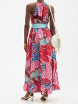 Thumbnail for your product : Rhode Resort Julia Floral-print Tiered Halterneck Cotton Dress - Pink Print