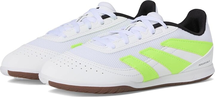 adidas Kids Club Predator Indoor Cleats (Little Kid/Big Kid) Kids Shoes White/Lucid Lemon/Black : 12.5 Little Kid M, Textile