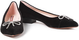 Thumbnail for your product : ALEXACHUNG Crystal-embellished Velvet Flats
