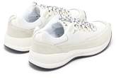 Thumbnail for your product : A.P.C. Techno Panelled Suede And Neoprene Trainers - Mens - White