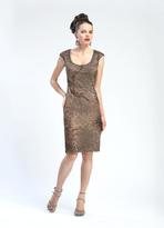 Thumbnail for your product : Sue Wong Cap Sleeve Sequined Cocktail Dress in Taupe N4405