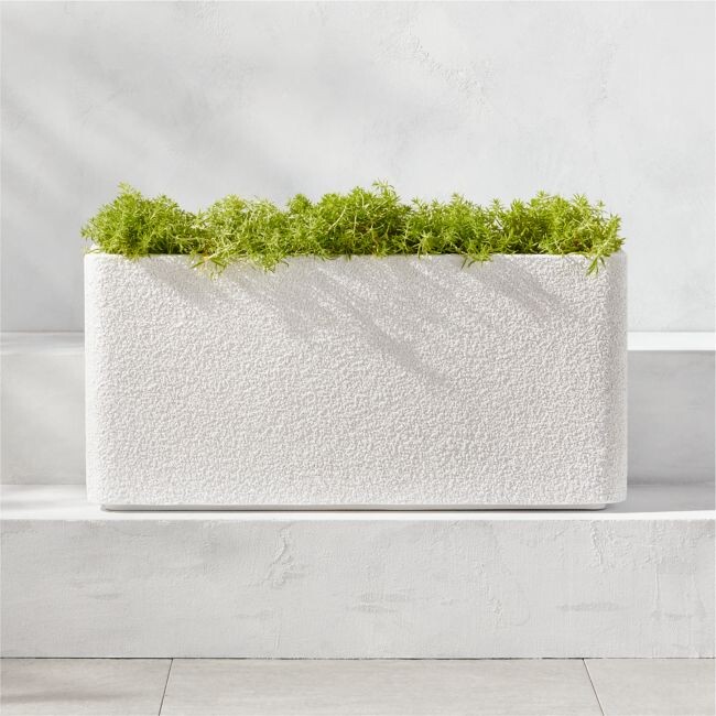 Boka Rectangular White Indoor/Outdoor Planter