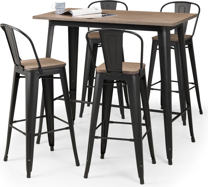 Dunelm Grafton Rectangular Bar Table with 4 Stools Black ShopStyle