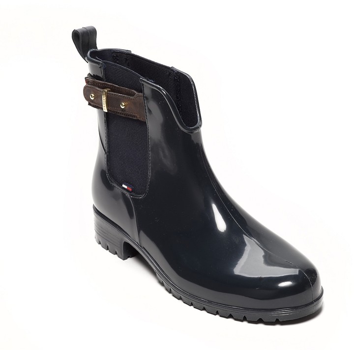 tommy hilfiger blue rain boots