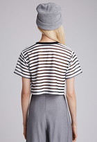 Thumbnail for your product : Forever 21 sheer-striped crop top