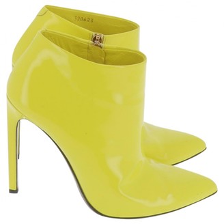 yellow patent boots