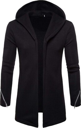 ZYUD Men Cardigan Hoodies Jacket Full Zip Breathable Gym Sport Thin Slim  Fit Sweatshirt Long Sleeve Hooded Top Coats Outerwear Cotton Jacket Solid  Tops Fashion Pullover Long Overcoat B-Black - ShopStyle