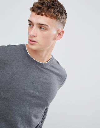 Esprit Long Sleeve T-Shirt With Double Layer Neck