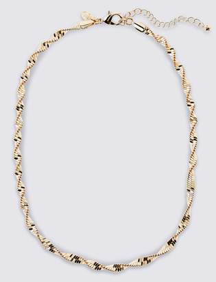 M&S Collection Gold Plated Twist Sparkle Rope Necklace