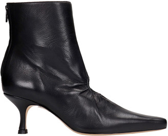 Kalda Luna High Heels Ankle Boots In Black Leather