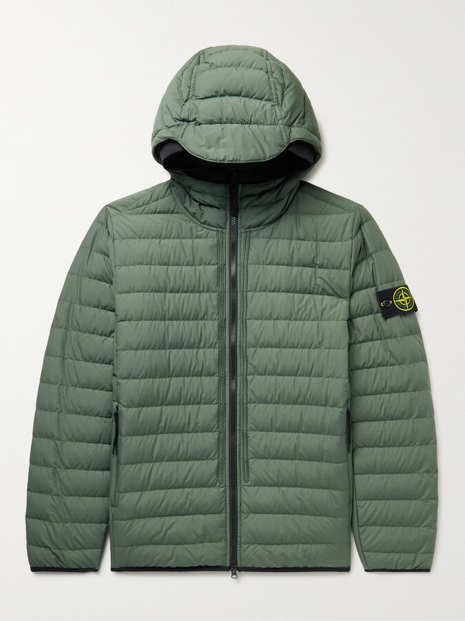 Stone Island Logo-Appliquéd Quilted Cotton And Nylon Tela-Blend Hooded Down  Jacket - ShopStyle