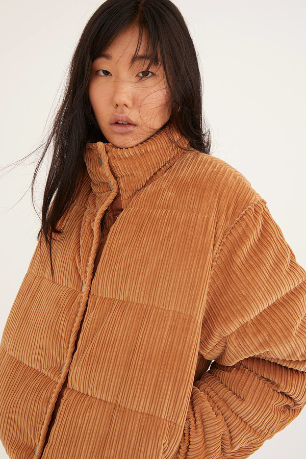 Urban Outfitters Lucy Corduroy Cropped Puffer Jacket - ShopStyle