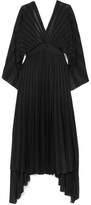 Thumbnail for your product : Valentino Asymmetric Open-back Pleated Stretch-knit Dress - Black