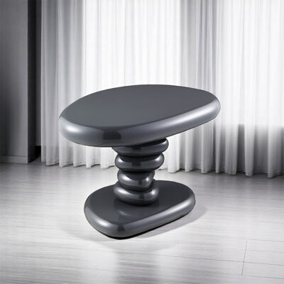 Wrought Studio Charlene Gray High Gloss End Table