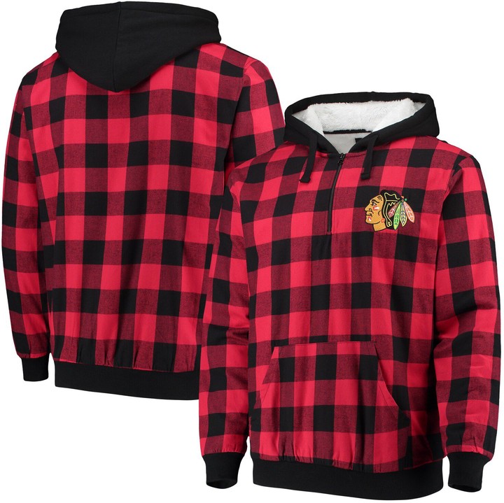 black and red plaid hoodie