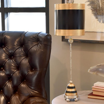 Everly Quinn Black & Gold Accent Table