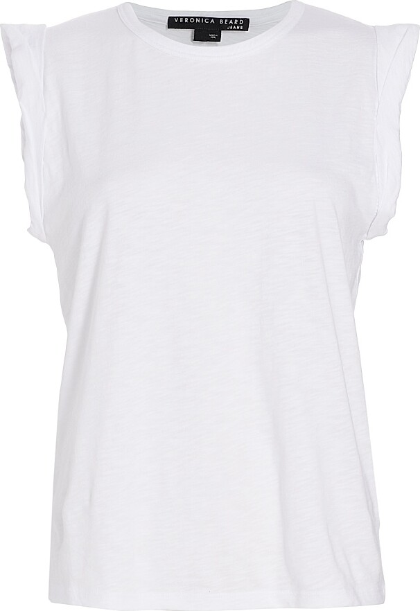 Veronica Beard Women's Dree Muscle T-Shirt - White - Size Large