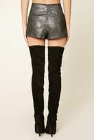 Thumbnail for your product : Forever 21 Metallic Textured Shorts