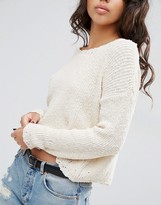 Thumbnail for your product : ASOS Cropped Sweater With Deconstructed Hem