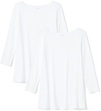 Daily Ritual Amazon Brand Women's Jersey 3/4-Sleeve Bateau-Neck Swing T-Shirt