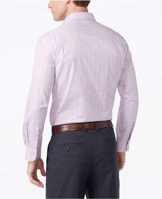 Club Room Estate Men's Classic-Fit Wrinkle Resistant Lavender Glenplaid Dress Shirt, Created for Macy's