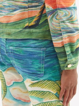 Casablanca Huakai Beach-print Denim Jacket - Multi