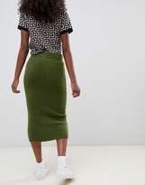Thumbnail for your product : ASOS Petite DESIGN Petite wide rib midi skirt