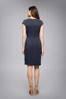Thumbnail for your product : Rumour London Women's Mariana Midnight Blue Stretch Crepe Dress With Capped Shoulder & Pleated Deatail
