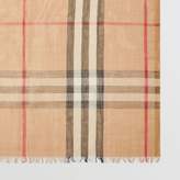 Thumbnail for your product : Burberry Metallic Check Silk and Wool Scarf