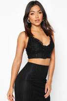 Thumbnail for your product : boohoo Lace Stripe Corset Detail Bralet
